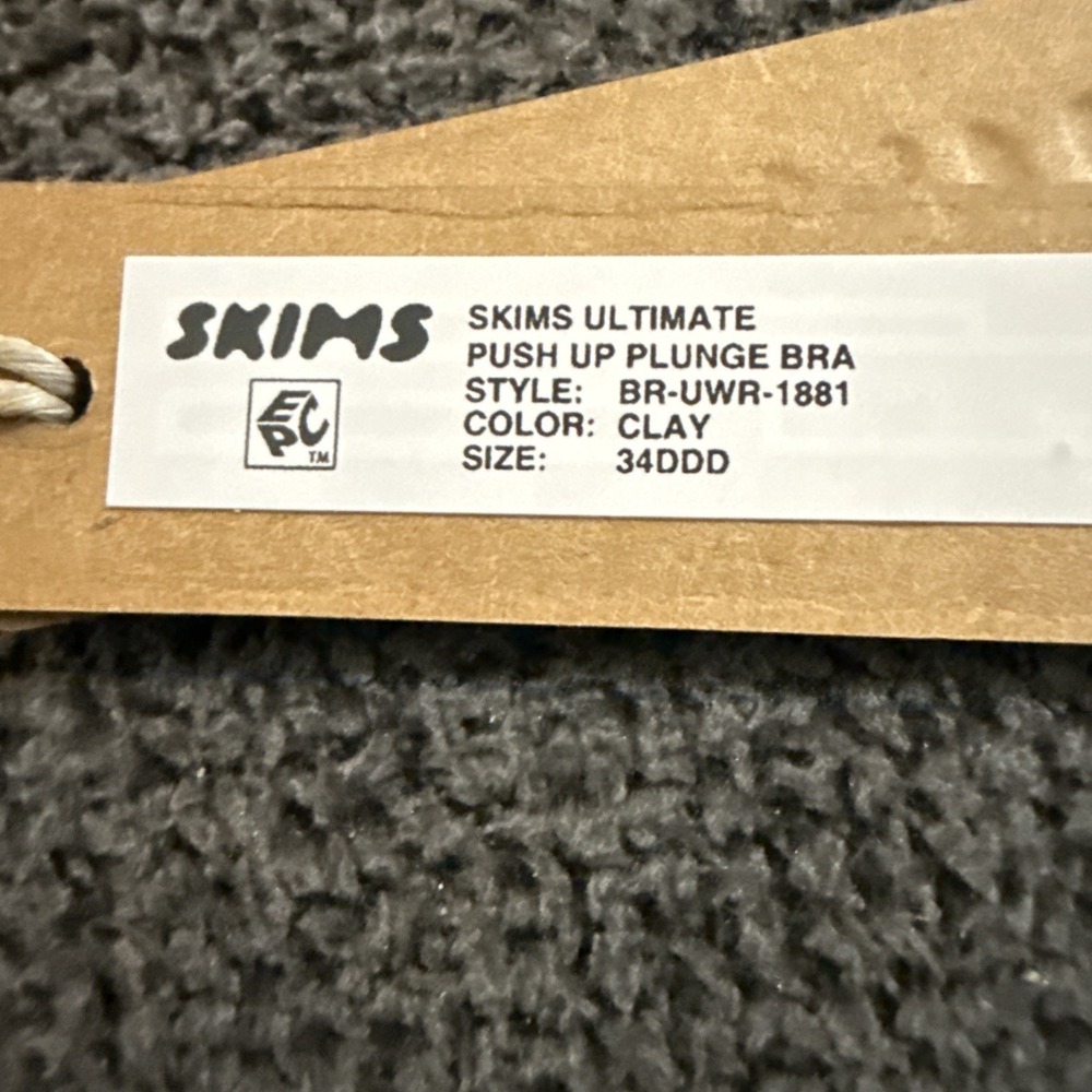 Skims Ultimate Push Up Plunge Bra Clay Beige 34DDD BR-UWR-1881 - Picture 4 of 4